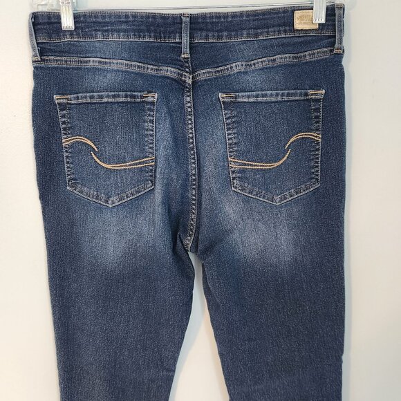 Levi Strauss Signature Totally Shaping Slim Straight Jeans Blue Womens 32x28 - Picture 4 of 11